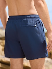 Navy Blue Seersucker Swim Shorts - Image 5 of 12
