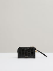 Reiss Black Gloria Leather Coin Purse - Image 1 of 3