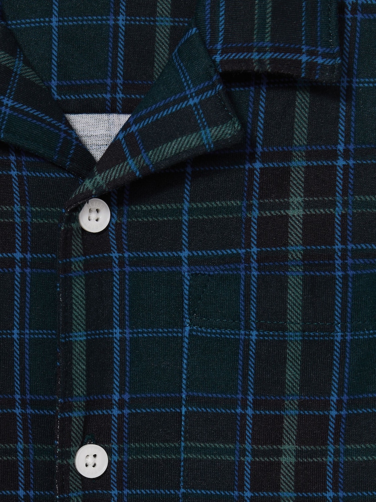 Reiss Green/Navy/White Tomba Set 9-13 yrs Brushed-Cotton Check Pyjama Set - Image 5 of 5