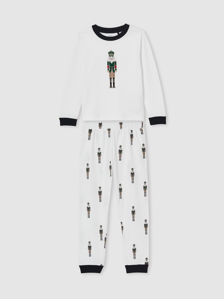 Reiss White Hornton Set 9-13 yrs Brushed-Cotton Nutcracker-Print Pyjama Set - Image 2 of 4 Reiss White Hornton Set 9-13 yrs Brushed-Cotton Nutcracker-Print Pyjama Set - Image 2 of 4
