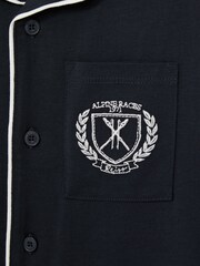 Reiss Navy Clyde Set Alpine Races 100% Cotton Jersey Pyjamas - Image 4 of 5