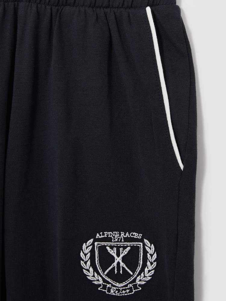 Reiss Navy Clyde Set Alpine Races 100% Cotton Jersey Pyjamas - Image 5 of 5