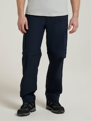 Mountain Warehouse Blue Mens Trek Convertible Walking Trousers - Image 1 of 4