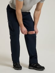 Mountain Warehouse Blue Mens Trek Convertible Walking Trousers - Image 2 of 4