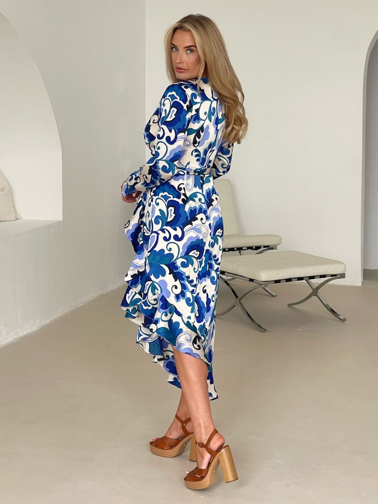 Белый - Girl In Mind Tanya Asymmetric Wrap средних размеров платья - Image 2 of 4
