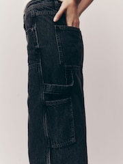 Noir - Jeans Carpenter à jambe large 100% coton - Image 5 de 7