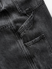 Black Hourglass Carpenter Wide Leg 100% Cotton Jeans - Image 10 of 11