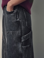 Black Hourglass Carpenter Wide Leg 100% Cotton Jeans - Image 6 of 11