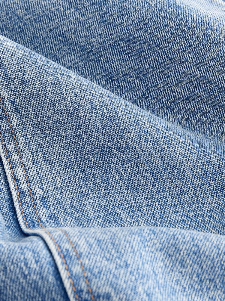 Mid Blue Carpenter Wide Leg 100% Cotton Jeans - Image 10 of 10