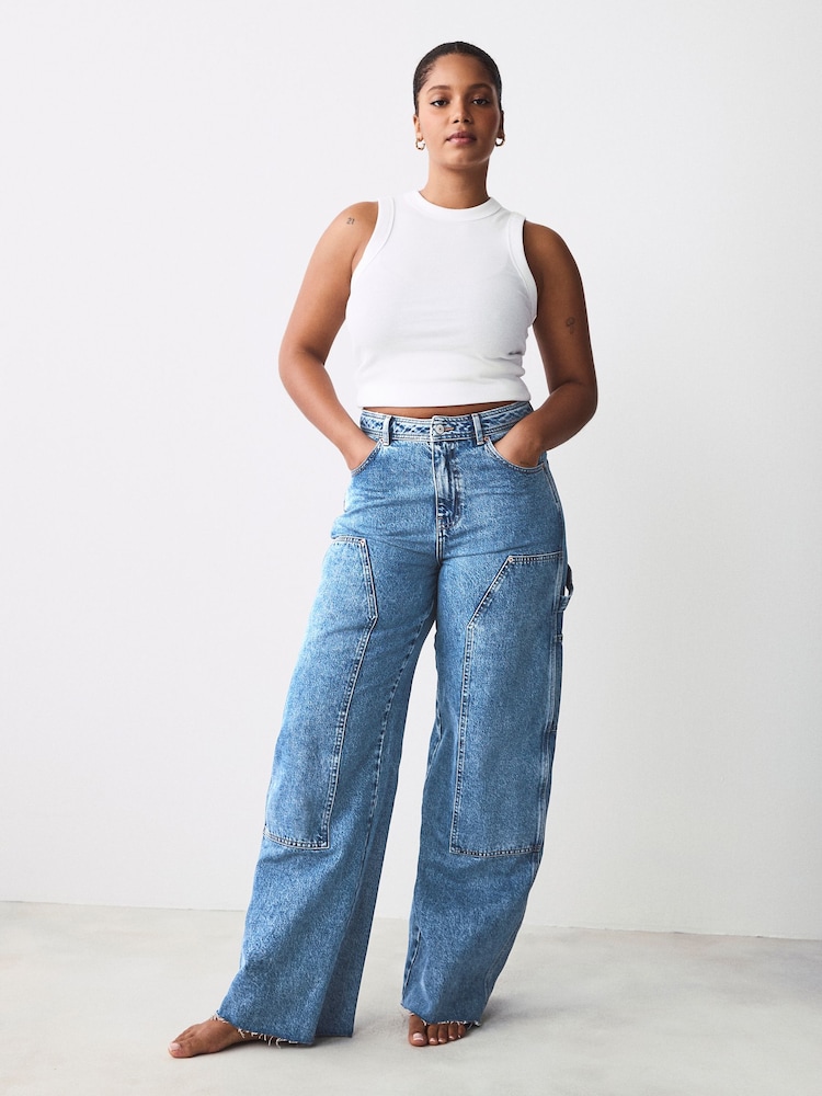 Bleu moyen - Jean Hourglass Carpenter large 100% coton - Image 4 of 9