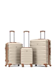 Flight Knight Cream Hardcase Large Check in Suitcases and Cabin Case Set of 3 - Image 2 of 2