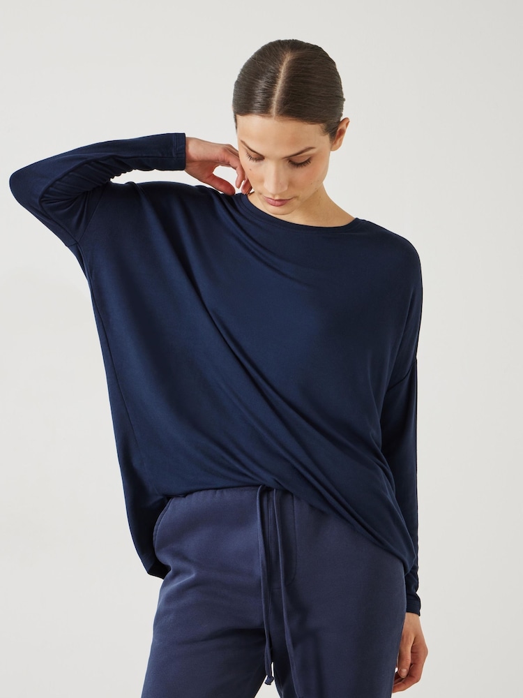Hush Blue Gillian Longline Jersey Top - Image 1 of 5
