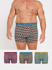 BadRhino Big & Tall Blue Stripe Boxers 3 Pack - Image 1 of 7
