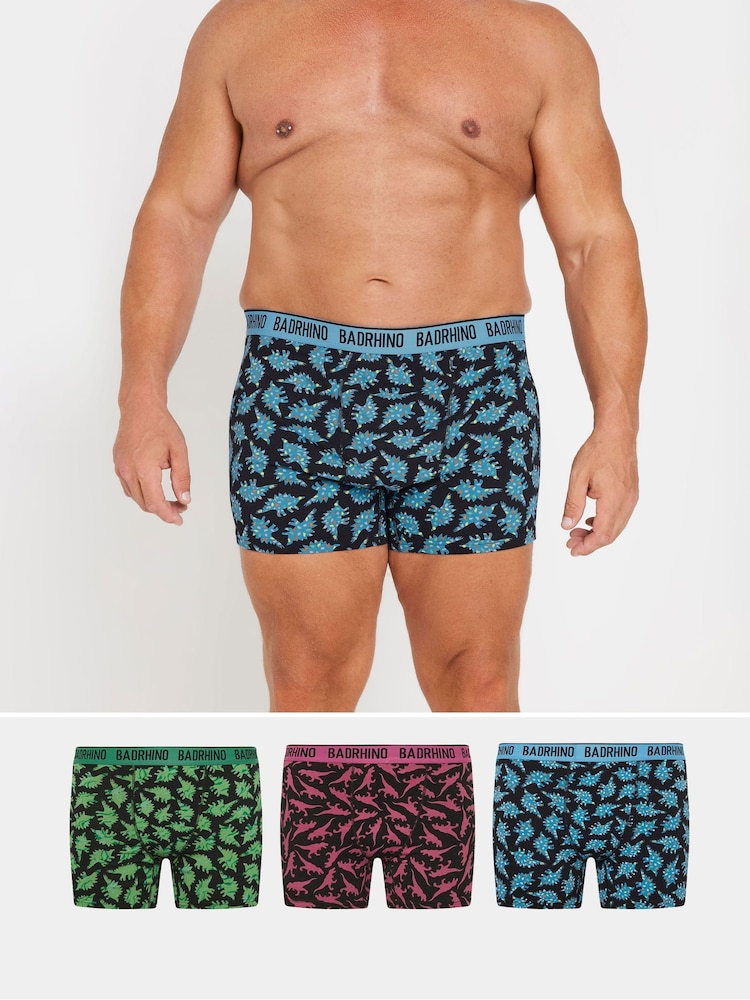 PacoteBadrhino Big & Tall Dino Boxers 3 - Imagem 1 de 7