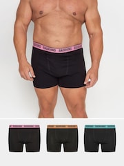 BadRhino Big & Tall Black Waistband Boxers 3 Pack - Image 1 of 7