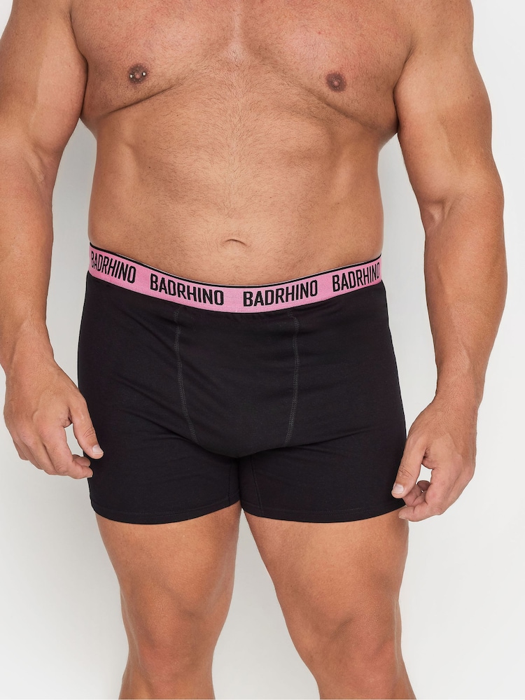 BadRhino Big & Tall Black Waistband Boxers 3 Pack - Image 2 of 7