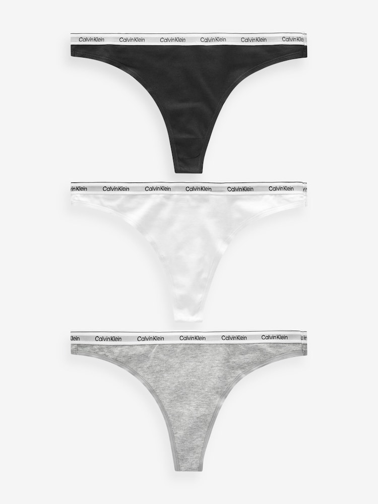 Calvin Klein Black Thong 3PK - Image 1 of 4
