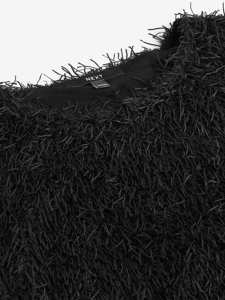 Noir - Manches courtes Fluffy Top - Image 6 of 7