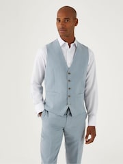 Skopes Blue Sultano Single Breasted Tailored Fit Suit Waistcoat - Image 1 of 4