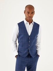 Skopes Blue Elton Single Breasted Tailored Fit Suit Waistcoat - Image 1 of 4