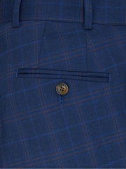 Skopes Blue Tailored Fit Elton Check Sustainable Suit: Trousers - Image 4 of 4