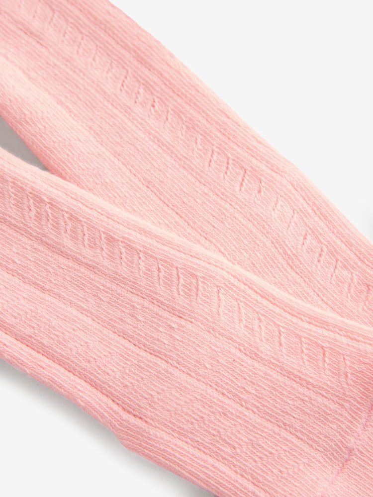 Pink Textured Baby Tights - Image 3 of 3
