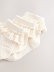 Cream Lace Baby Socks 3 Pack - Image 2 of 3