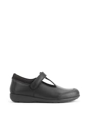 Start Rite Dual Fit Globe Leather T Bar School Black Shoes - Image 1 of 6