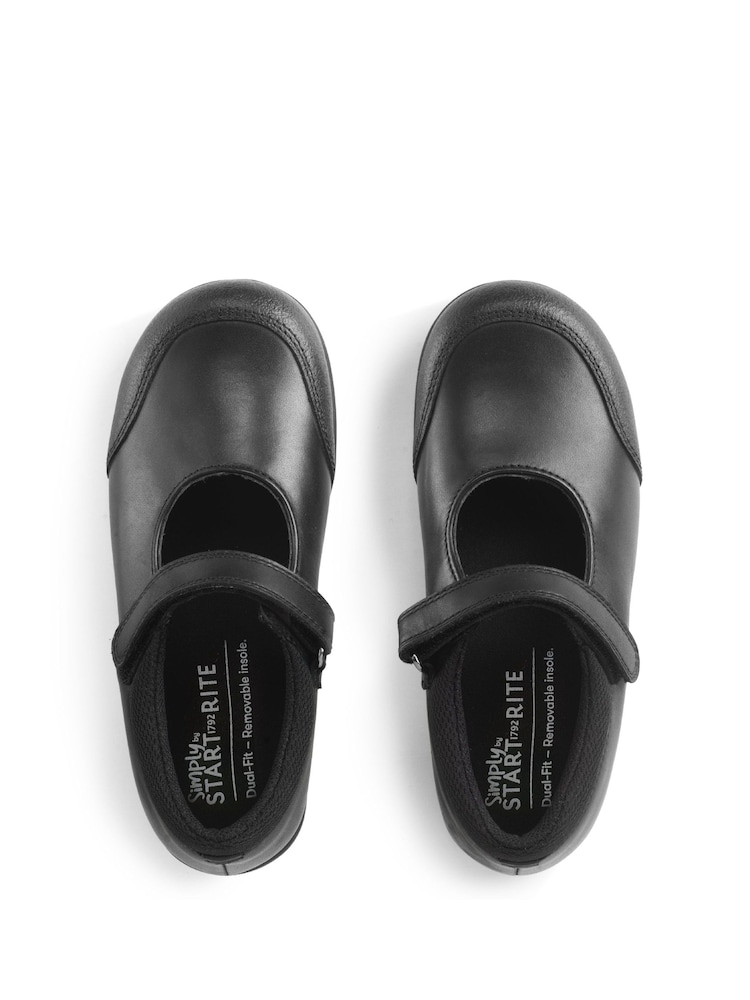 Start Rite Dual Fit Grade Leather Mary Jane School Noir Chaussures - Image 5 of 6
