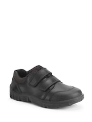 Start Rite Topic Dual Fit Rip Tape Black Leather School Shoes - Image 2 of 5