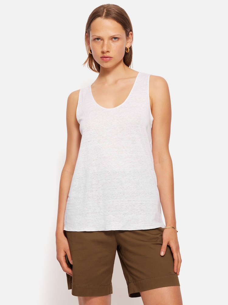 Jigsaw White 100% Linen Layering Vest - Image 1 of 6 Jigsaw White 100% Linen Layering Vest - Image 1 of 6