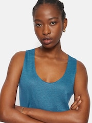 Jigsaw Blue 100% Linen Layering Vest - Image 2 of 6