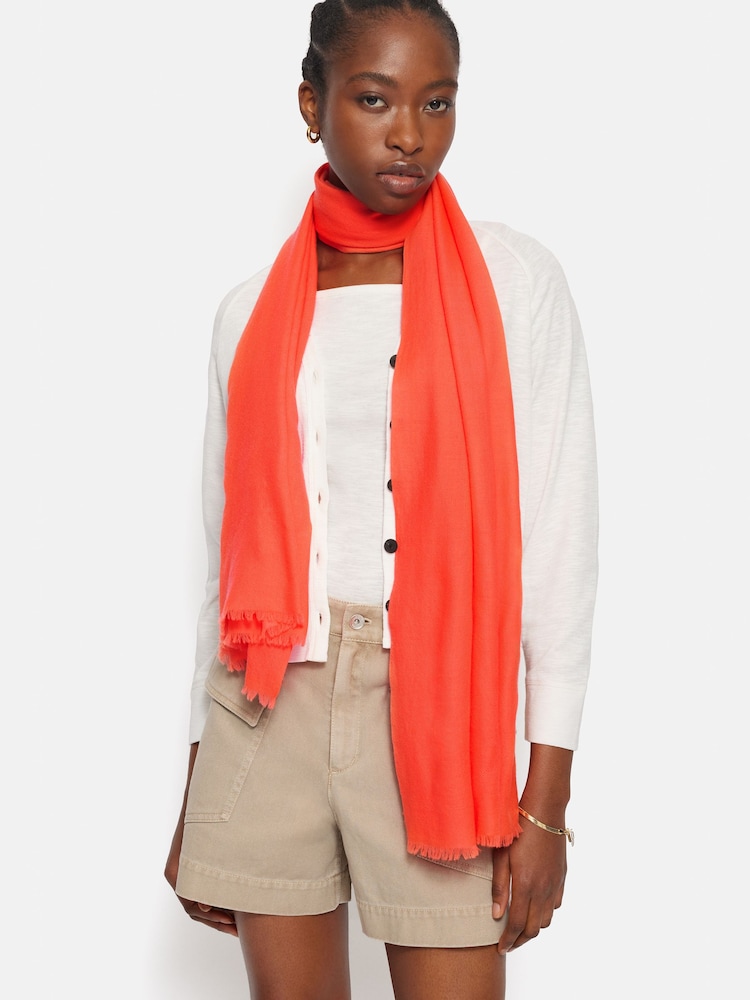 Jigsaw Orange Wool Silk Pashmina Scarf - Image 1 of 3