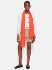 Jigsaw Orange Wool Silk Pashmina Scarf - Image 2 of 3