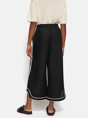 Jigsaw Black Scalloped Embroidery Linen Blend Trousers - Image 4 of 5