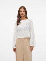 VERO MODA Boat Neck Lace Insert Blouse - Bild 1 von 6