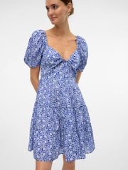 VERO MODA Puff Sleeve Smock Floral Mini Dress - Bild 4 von 7