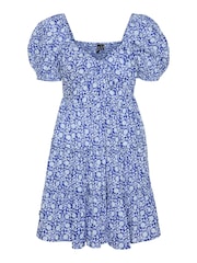 VERO MODA Puff Sleeve Smock Floral Mini Dress - Bild 6 von 7