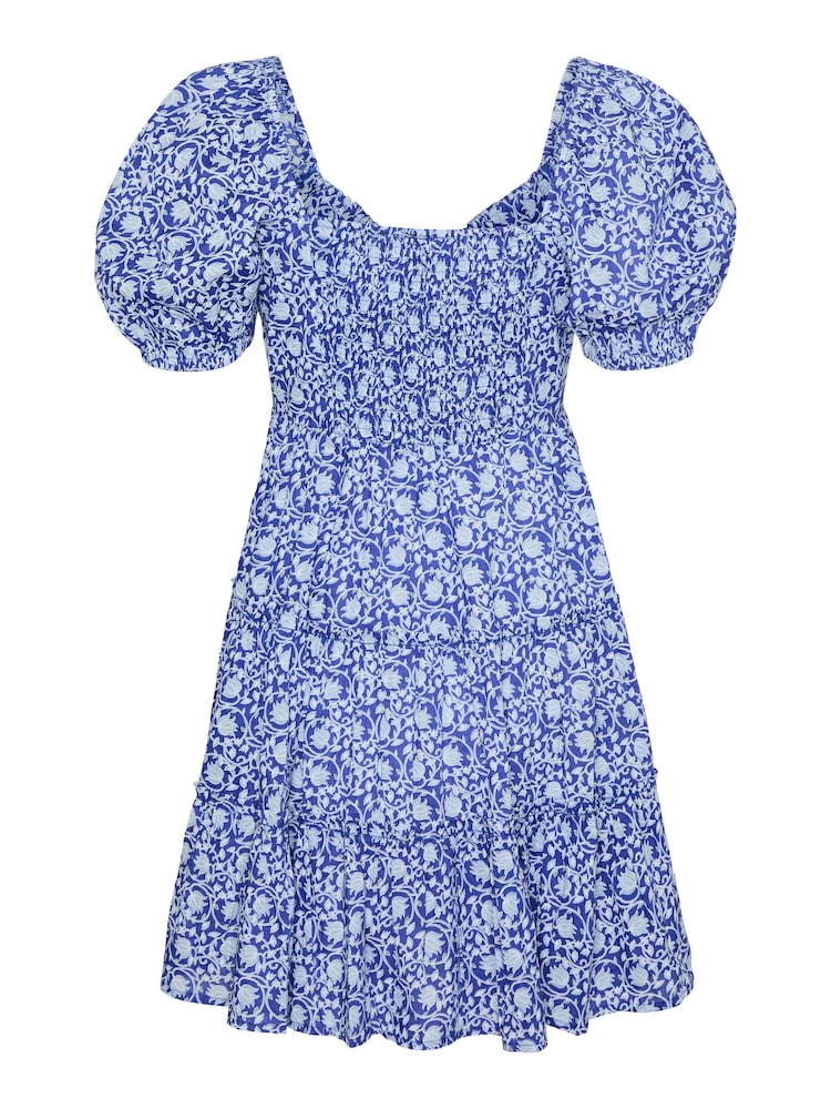 VERO MODA Blue Puff Sleeve Smock Floral Mini Dress - Image 7 of 7 VERO MODA Blue Puff Sleeve Smock Floral Mini Dress - Image 7 of 7