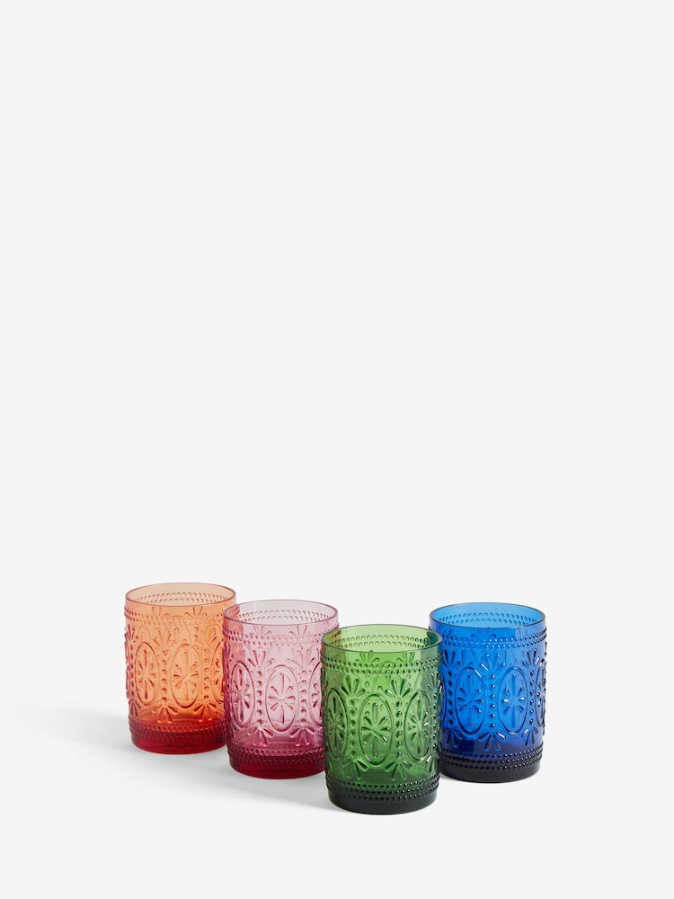 Bright Mediterranean Plastic Picnic Set of 4 Tumbler Glasses - Image 4 of 5