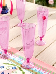 Set of 4 Heart Picnic Acrylic Flute Glasses - Image 1 of 6