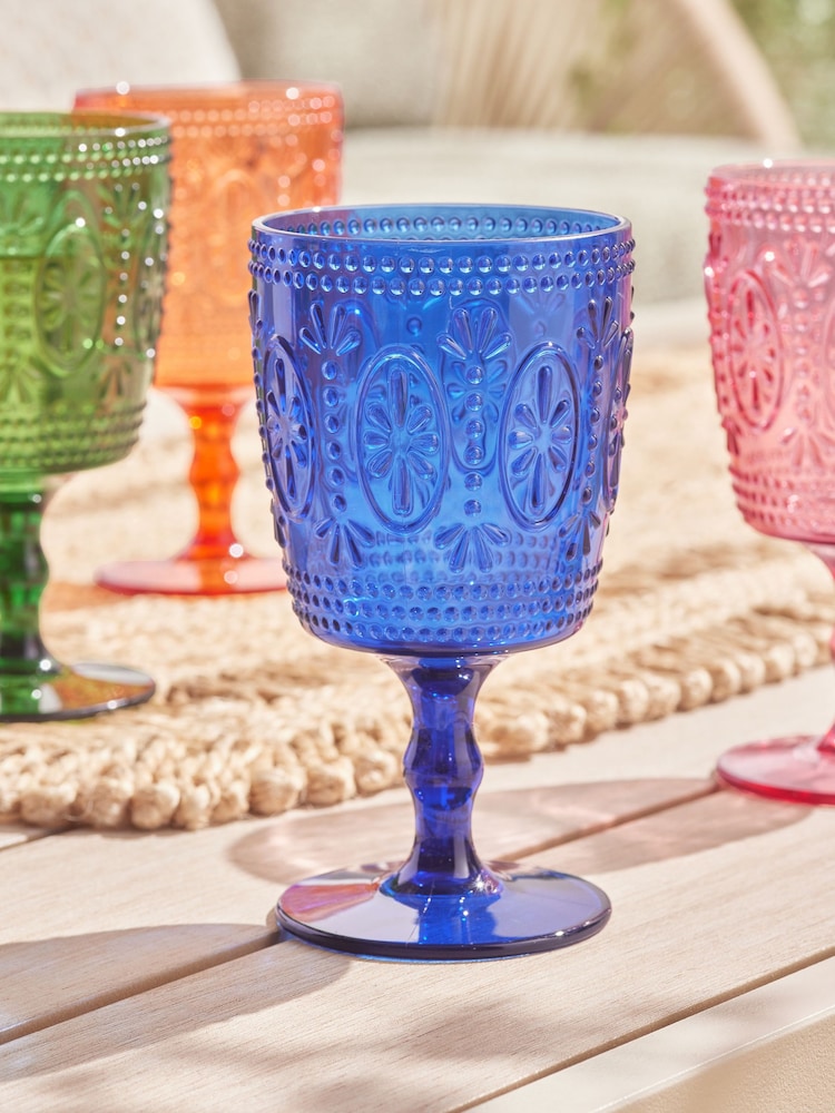 Buy Bright Mediterranean Plastic Picnic Set of 4 Wine Glasses from Next  Luxembourg