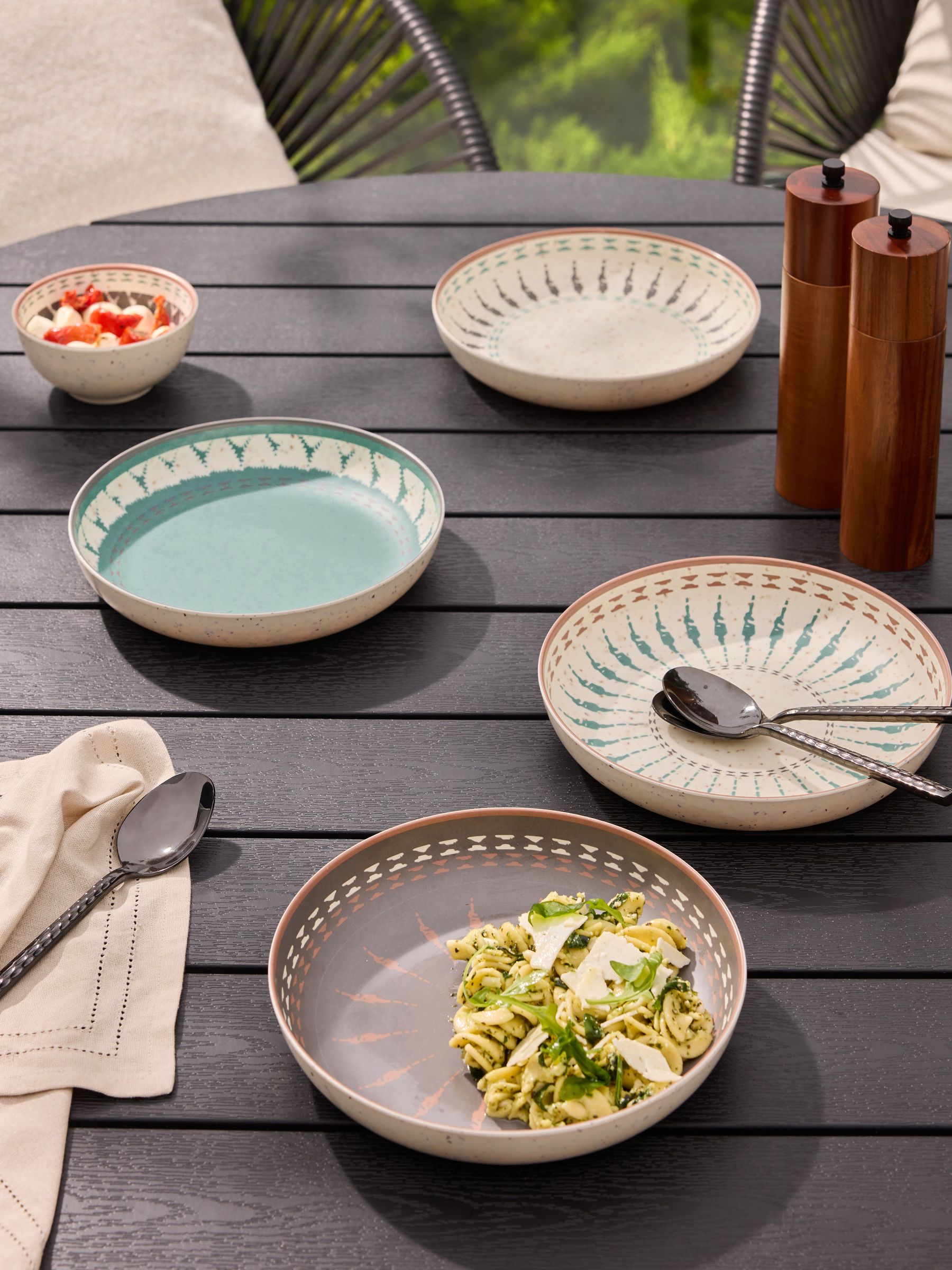 Multi Smart Global Picnic Dinnerware Set of 4 Bowls | Laura Ashley