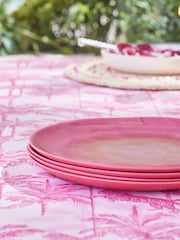 Set of 4 Pink Reactive Glaze Picnic Dinner Plates - Image 2 of 5
