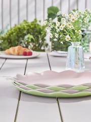 Lilac Purple/Green Floral Picnic Dinnerware Set of 4 Dinner Plates - Image 3 of 6