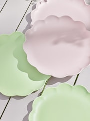 Lilac Purple/Green Floral Picnic Dinnerware Set of 4 Dinner Plates - Image 4 of 6