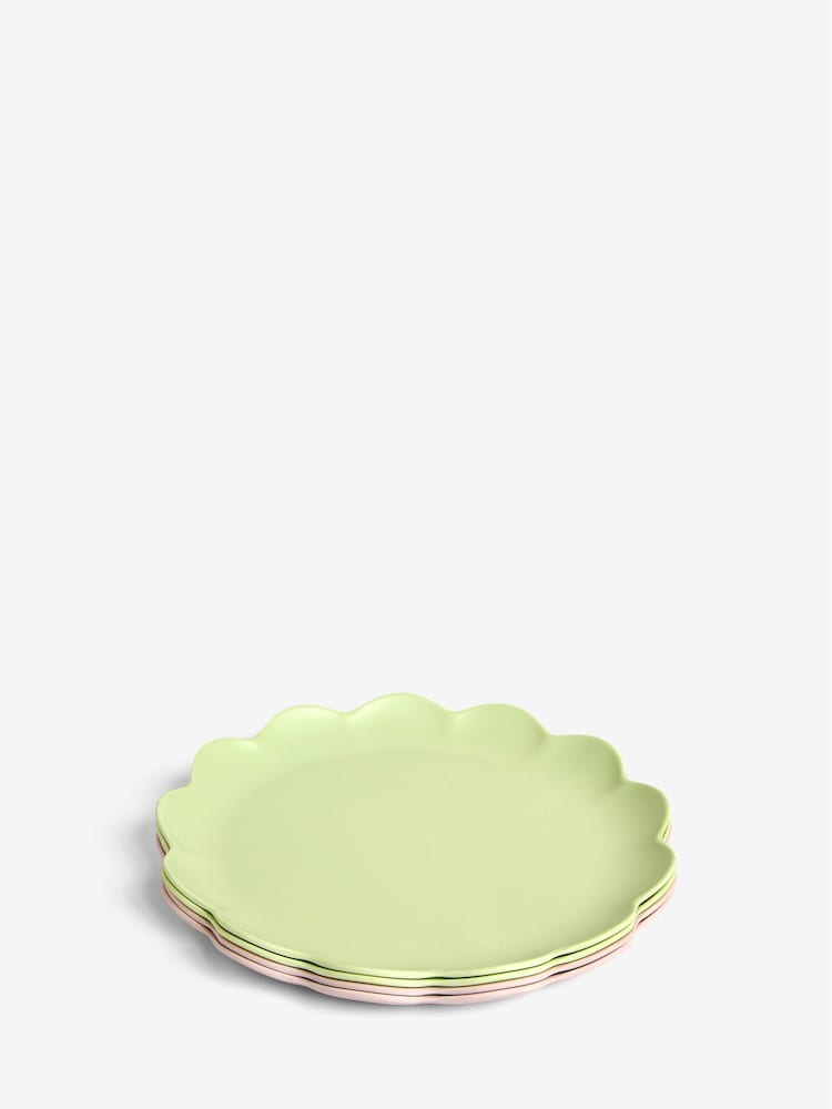 Lilac Purple/Green Floral Picnic Dinnerware Set of 4 Dinner Plates - Image 6 of 6