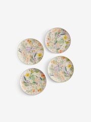 Lilac Purple/Green Floral Picnic Dinnerware Set of 4 Side Plates - Image 5 of 5