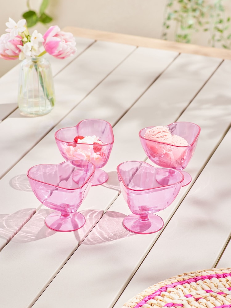 Pink Heart Picnic Serveware Set of 4 Bowls - Image 1 of 6