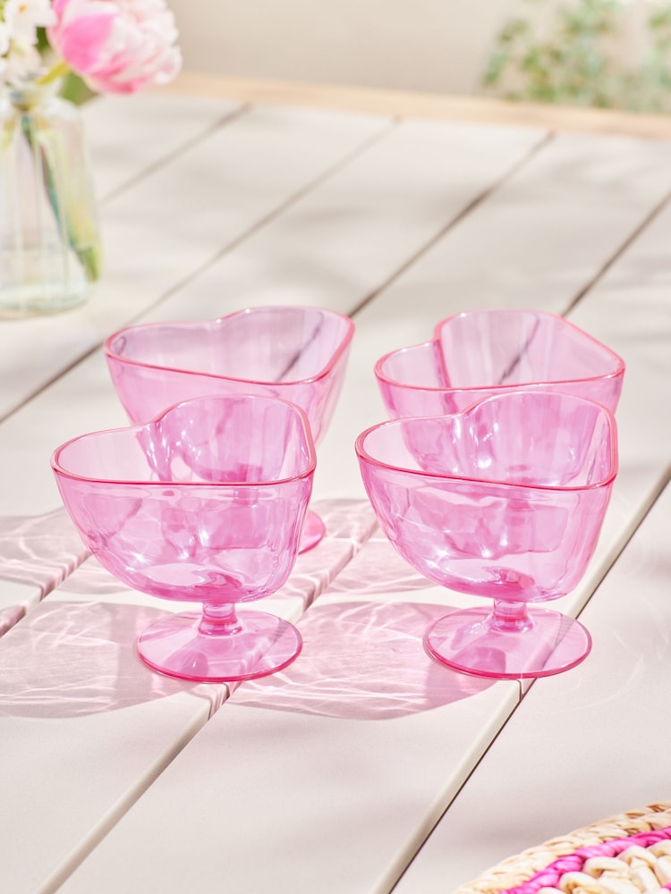 Pink Heart Picnic Serveware Set of 4 Bowls - Image 3 of 6